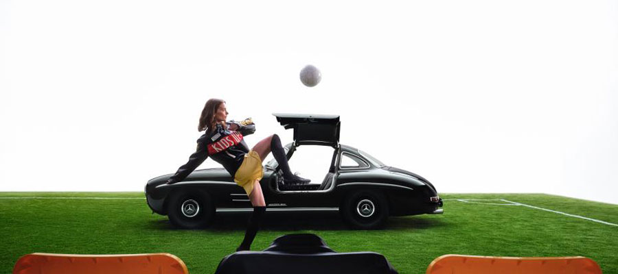 Image: Kick it Like Colm Dillane, Mercedes-Benz & KidSuper Draw Inspiration From Automotive History & Soccer Culture